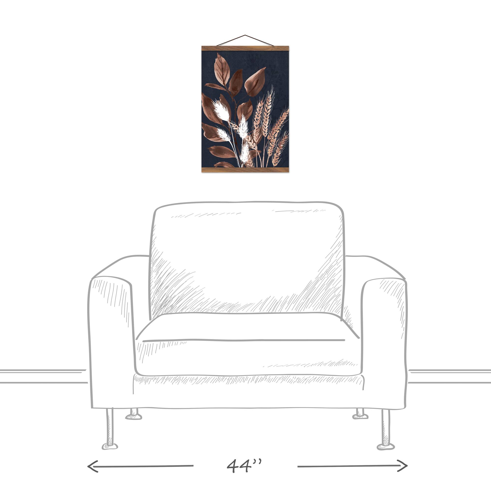 Autumn Botanicals I Teak Hanging Canvas